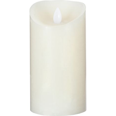 20 cm große, cremefarbene LED-Kerze, batteriebetrieben, energiesparend (1/4)