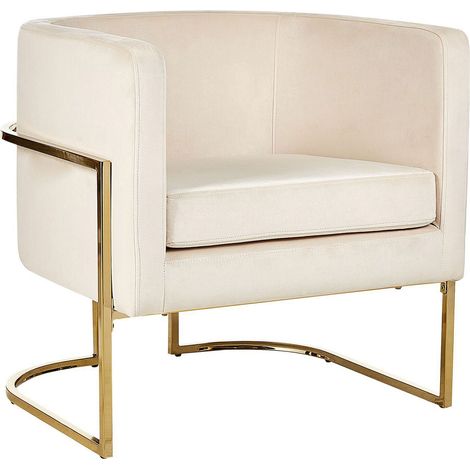Armchair SIRKKA Velvet Light Beige (1/5)