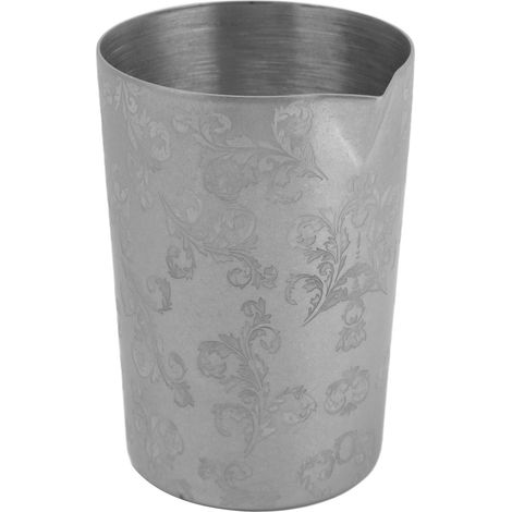 Cocktail-Rührglas aus gebürstetem Edelstahl, gravierter Becher für Mixologie, 350 ml Mixbecher. (1/5)