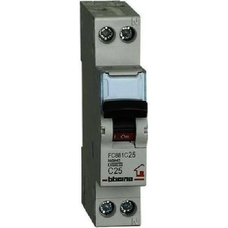 BTICINO FC881C25 - Magnetotermico BTDIN-RS 1P+N - 4500 - C25 - 1Modulo (1/5)