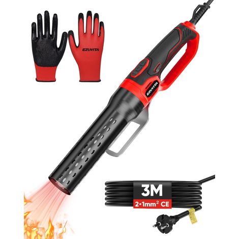 2000W Electric Charcoal Lighter with 3m Cable, Heat Up to 1.292°F in 60 Seconds, Air Blower for Barbecue, Wood Fireplace, Gloves Included (1/5)