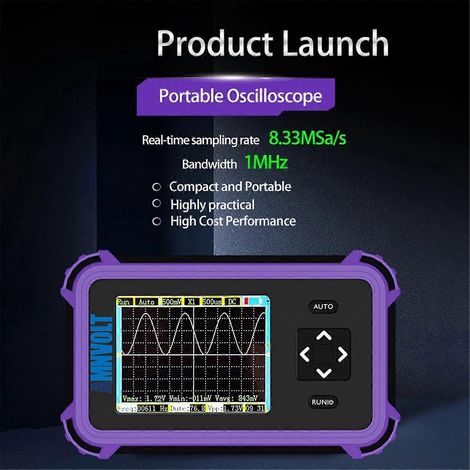Kit oscilloscope numérique portable PDS833 + sondes, écran 2,8 pouces (1/5)