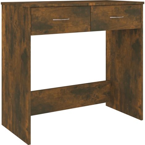 Desk Smoked Oak 80x40x75 cm Engineered Wood vidaXL