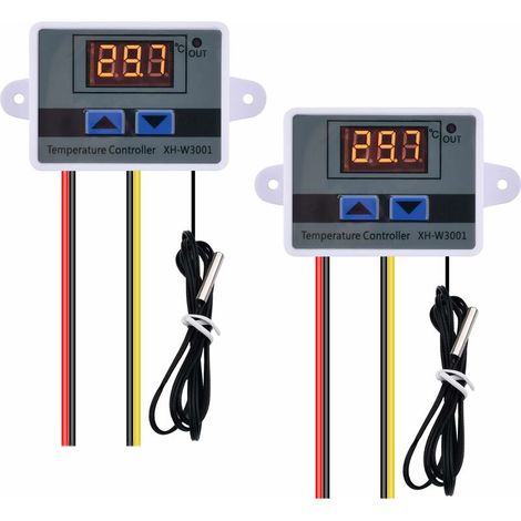 2PCS Digitaler Temperaturregler AC 110V-220V, Thermostat W3001 Temperaturregelungsmodul mit wasserdichtem Sensor (1/5)