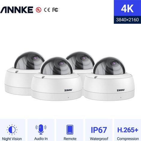 ANNKE 4K Outdoor PoE IP Security Camera,4×8MP Ultra HD Dome CCTV Camera IP67 Weatherproof Audio Recording Surveillance Camera (1/5)