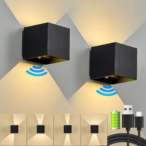 2 applique a LED da 6W con sensore di movimento e batteria, classe energetica A (1/5)