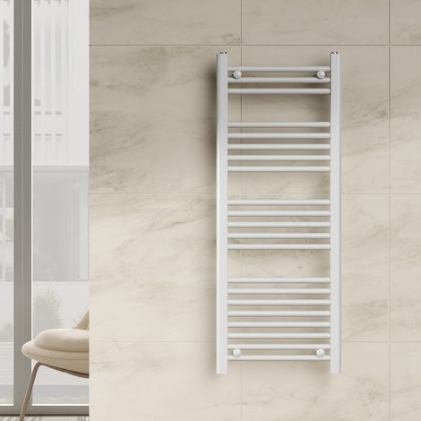 Termoarredo Scaldasalviette Bagno 120x50 Cm Bianco Dritto Interasse 45 Cm Warm (1/2)