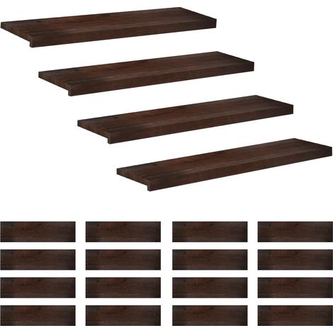 Marches d'escalier 20 pièces 90 x 25 x 2 cm Marron foncé vidaXL