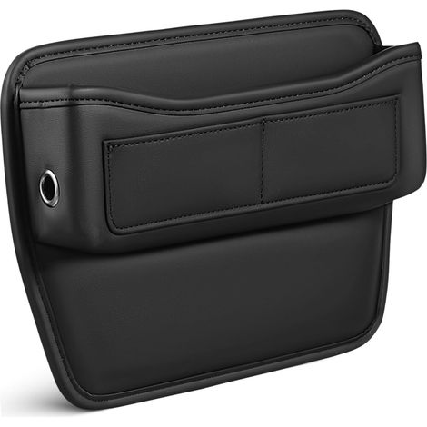 Organisateur de Rangement Siège Auto Cuir Noir Remplisseur Espace Entre