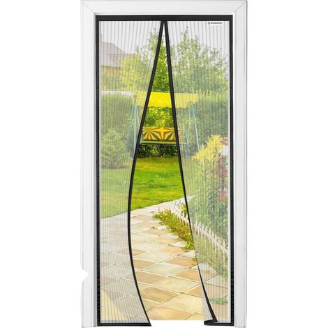 Zanzariera porte balcone terrazzo magnetica nera 105 x 220 cm (1/4)