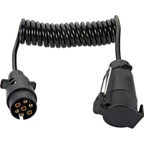 Câble spiralé 7 fils et 7 broches longueur 2 m pour connexion et raccordement électrique (1/2)