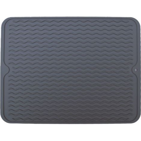 Tapis D'égouttage en Silicone, Antidérapant Tapis Égouttoir, Tapis D'évier, Résistant à la Chaleur Tapis de Séchage en Silicone, Tapis égouttoir de Comptoir, pour Cuisine(40×30CM gris)