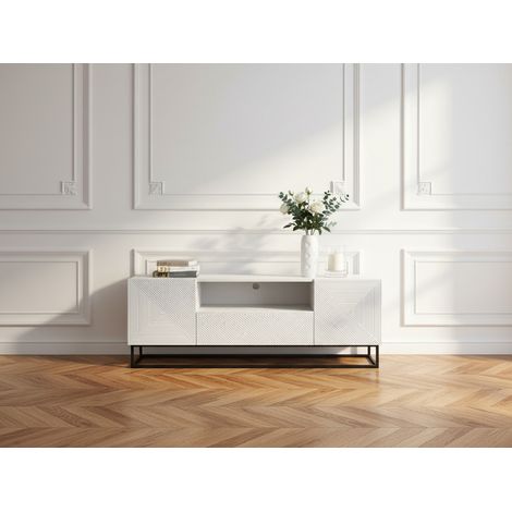 BOBOCHIC - Meuble TV 167 cm ALICE pieds en métal Blanc (1/5)