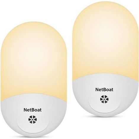 Lot de 2 veilleuses à détecteur crépusculaire LED pour chambre d'enfant, chambre d'enfant, chambre à coucher, escalier de bain. (1/4)