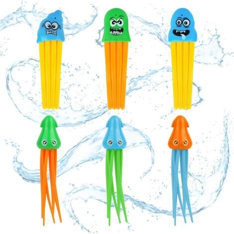 6pcs Jouet de Plongée Piscine, Méduse Pieuvre Jouets de Natation Jouet sous Eau été Jeux de Natation Piscine pour Adultes Enfants L'entraînement sous-Marin (1/5)