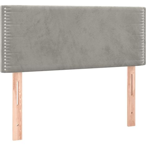 Tête de lit accessoire couchage chambre à coucher meuble à LED 100 x 5 x 78/88 cm tissu velours gris clair TDL0201445