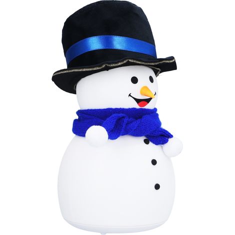 Lampe de nuit en silicone avec motif bonhomme de neige mignon, rechargeable par USB, tactile, musicale et colorée, pour garçon. (1/5)