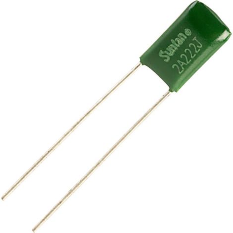 Suntan TS01002A222JSB000R 1 St. Folienkondensator   2.2 nF 100 V 10 % 3.5 mm (L x B) 11 mm x 6.5 mm
