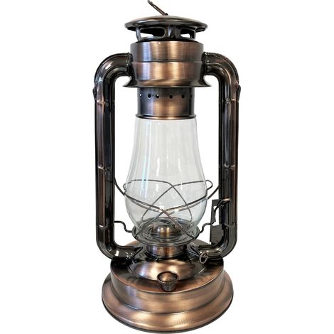 Lampe tempête couleur bronze en métal 38 cm (1/4)