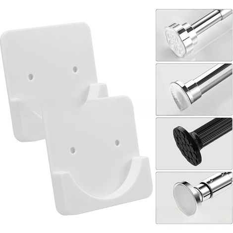 ABS Curtain Rod Brackets, Set of 2, Anti-Slip (A) (1/5)