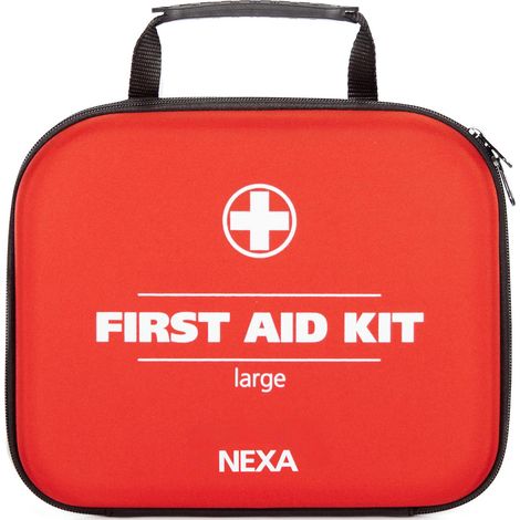 First aid bag large 64 parts red