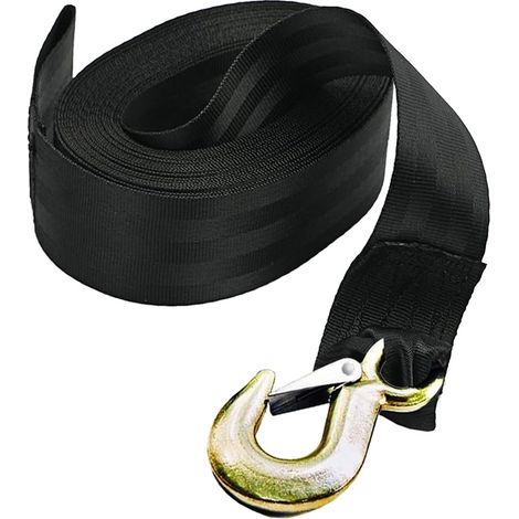 Corde de Remorquage pour Voiture, Sangle de Remorquage avec Crochet pour Bateau, Ligne de Treuil et Dépannage Extérieur, Équipement de Levage, Lot de 2, Noir (1/5)
