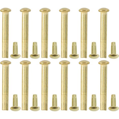 Sets goldene Edelstahlnieten und muttern für