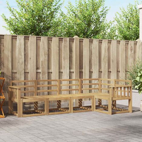 vidaXL Ensemble de canapés d'extérieur 5 pc Blanc Bois d'Acacia Massif (1/5)