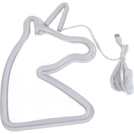 Lampe néon LED rose + blanc en forme de néon alimenté par USB pour Noël, anniversaire, fête de mariage, festivals, décorations (35,5 x 25,5 x 2 cm) (1/5)
