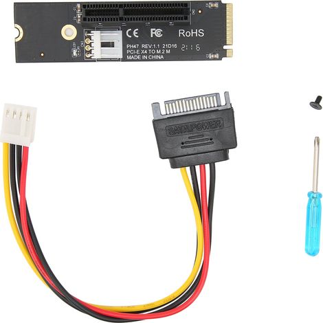 M.2 NGFF-zu-PCIe-4x-Erweiterungskarte mit Anti-Interferenz-Abschirmung und verstärktem Anschluss