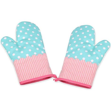 Paire de maniques de cuisine, gants résistants à la chaleur avec doublure en coton doux, pour la cuisine et la pâtisserie. (1/5)