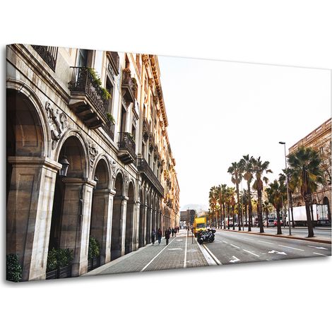 Lienzo impreso con arquitectura urbana, 100x60 cm.