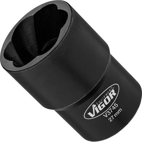 VIGOR Embout extracteur cannelé intérieur carré 12,5 mm (1/2") V3745, longueur totale 34 mm (1/4)