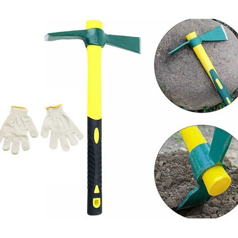Mini Weeding Hoe – Steel Garden Pickaxe with Fiberglass Handle, Compact and Robust Agricultural Tool