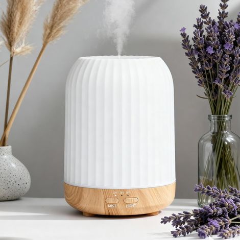 Diffusore di aromi, diffusore di oli essenziali da 250 ml, diffusore di oli profumati con 7 colori LED, umidificatore senza acqua con spegnimento automatico, senza BPA, umidificatore per (1/5)