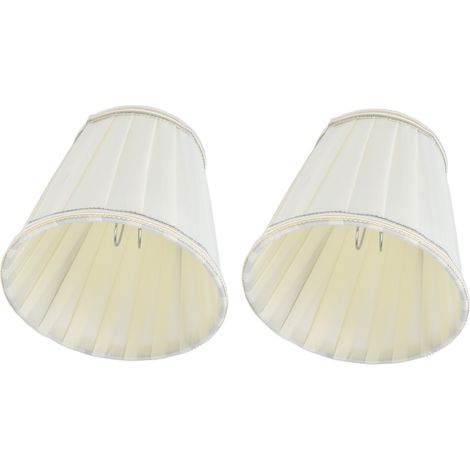 Lot de 2 petits abat-jour doubles à pince pour ampoule, en tissu confortable, pour lampe de table, lustre ou applique murale (PX33) (1/5)