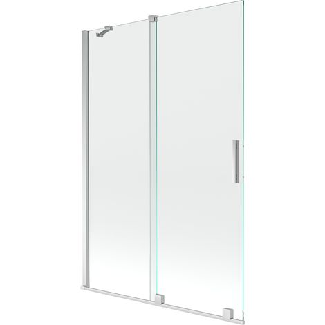 Mexen Velar paravento per vasca da bagno a 2 ante scorrevoli 120 x 150 cm, trasparente, cromato - 896-120-000-01-01 (1/5)
