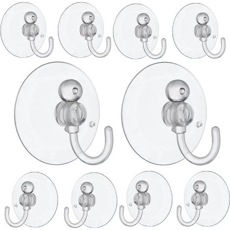 Juego de 50 ganchos con ventosa – Ganchos con ventosa para vidrio y azulejos – Ganchos con ventosa de plástico sin dejar marcas, 2,5 cm (1/4)