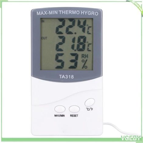 Thermomètre et Hygromètre - V GEBY - Modèle numérique -50 à 70℃ - Design moderne - Affichage facile à lire (1/4)