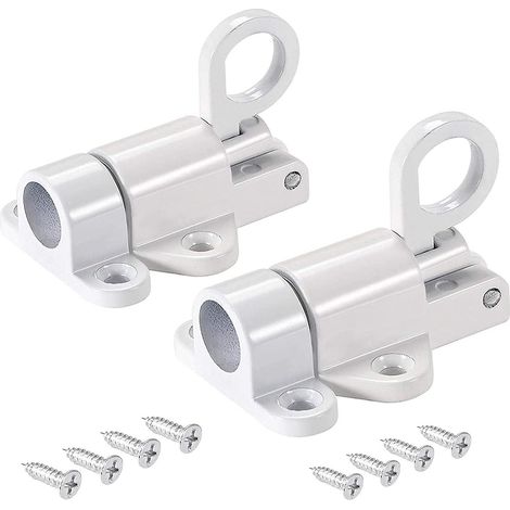 Loquet en aluminium, verrou à ressort, pour fenêtre, abri de jardin, portail, toilettes, chambre - Blanc (1/4)