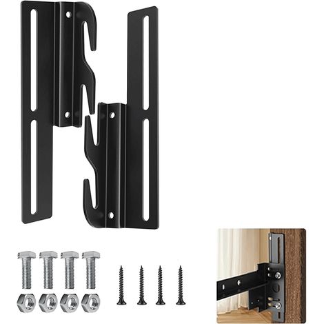 Lot de 2 plaques à crochets robustes – Kit de montage pour adaptateur de tête de lit – Adaptateur de cadre de lit pour têtes et pieds de lit (1/5)