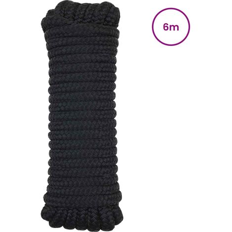Maison Exclusive - Bootsseil 14 mm 6 m Schwarz Polyester (1/5)