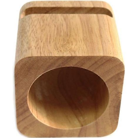 Handyhalterung aus Holz, multifunktionaler Tischständer, würfelförmiger Verstärker, Tisch-Handyhalterung – 9,50 x 9,50 x 9,50 cm (1/4)