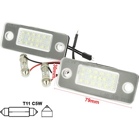 Kit Luci Targa Led Audi A8 D3 2002-2010 Bianco Canbus No Errore OEM 4E0943021 E40943022 (1/3)