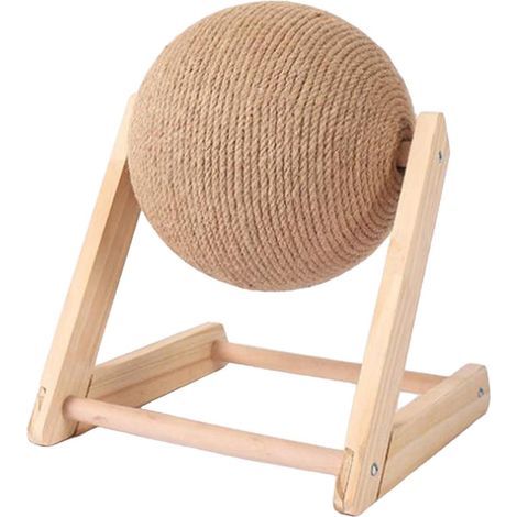 Tiragraffi per gatti, albero per gatti, tiragraffi in sisal naturale con palla, pali per grattare, giocattolo grattatoio per gatti per arrampicarsi e dormire, palla 20 cm, 25x28x24 cm (1/5)