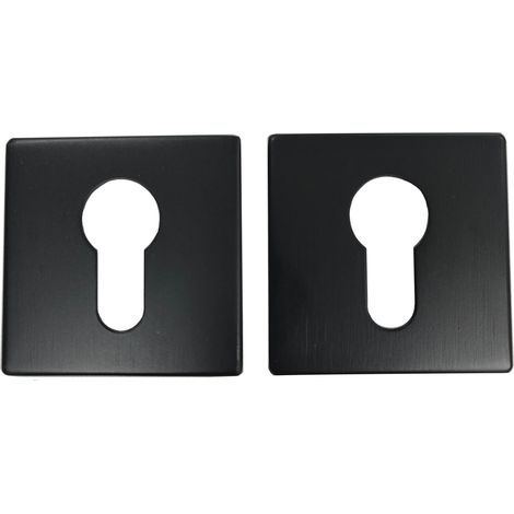 Paire de rosaces JADE Slim SLCN clé I carré noir PVD - HERACLES - B-INOX-SLC05N