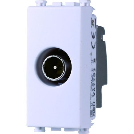 Connettore Presa TV Passante Maschio Colore Bianco Compatibile Con Vimar Arke (1/3)