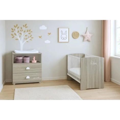 baby-price Moderne Kinderzimmer aus Eichen-Silex Babybett