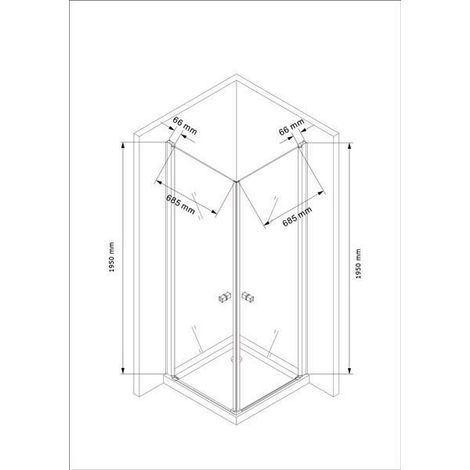 BuyLando Sofia 80x80x195 cm Eck Duschkabine Klarglas
