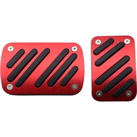 Fußstützen-Kit, Gas- und Bremskupplungspedale, Auto-Aluminium-Automatikpedalabdeckung für Peugeot 308 SW 408 4008 5008, Zubehör, Bremspedalabdeckungen (Farbe: Rot)